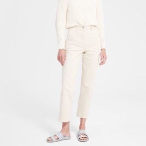 Everlane Straight Leg Crop Pants in Stone / Ivory